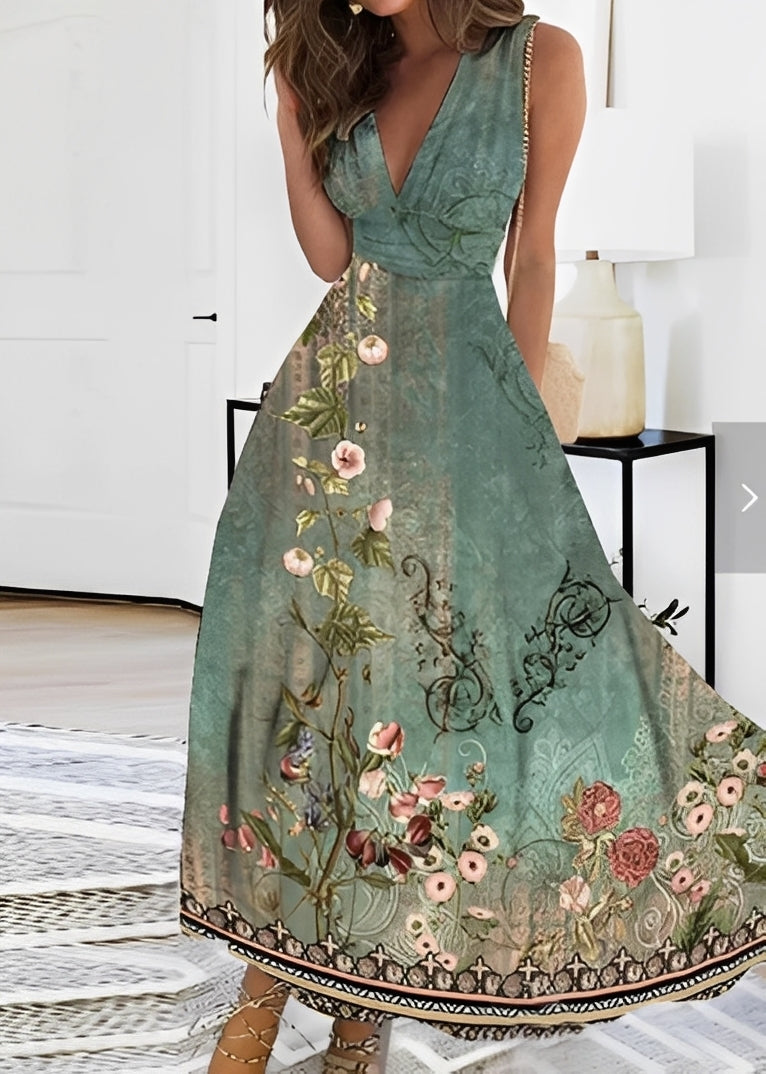 Kathryn - Elegantes Maxikleid mit Blumenmuster für Frauen