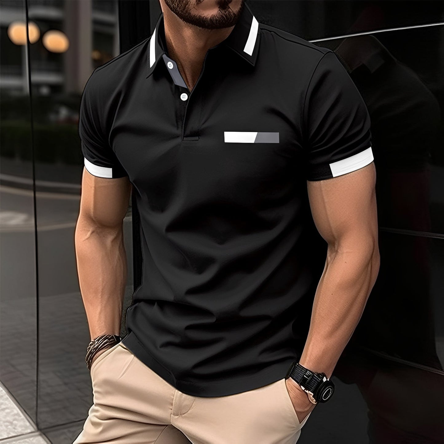 Julian - Polo schick und sportlich mit umgeschlagenem Kragen für Herren