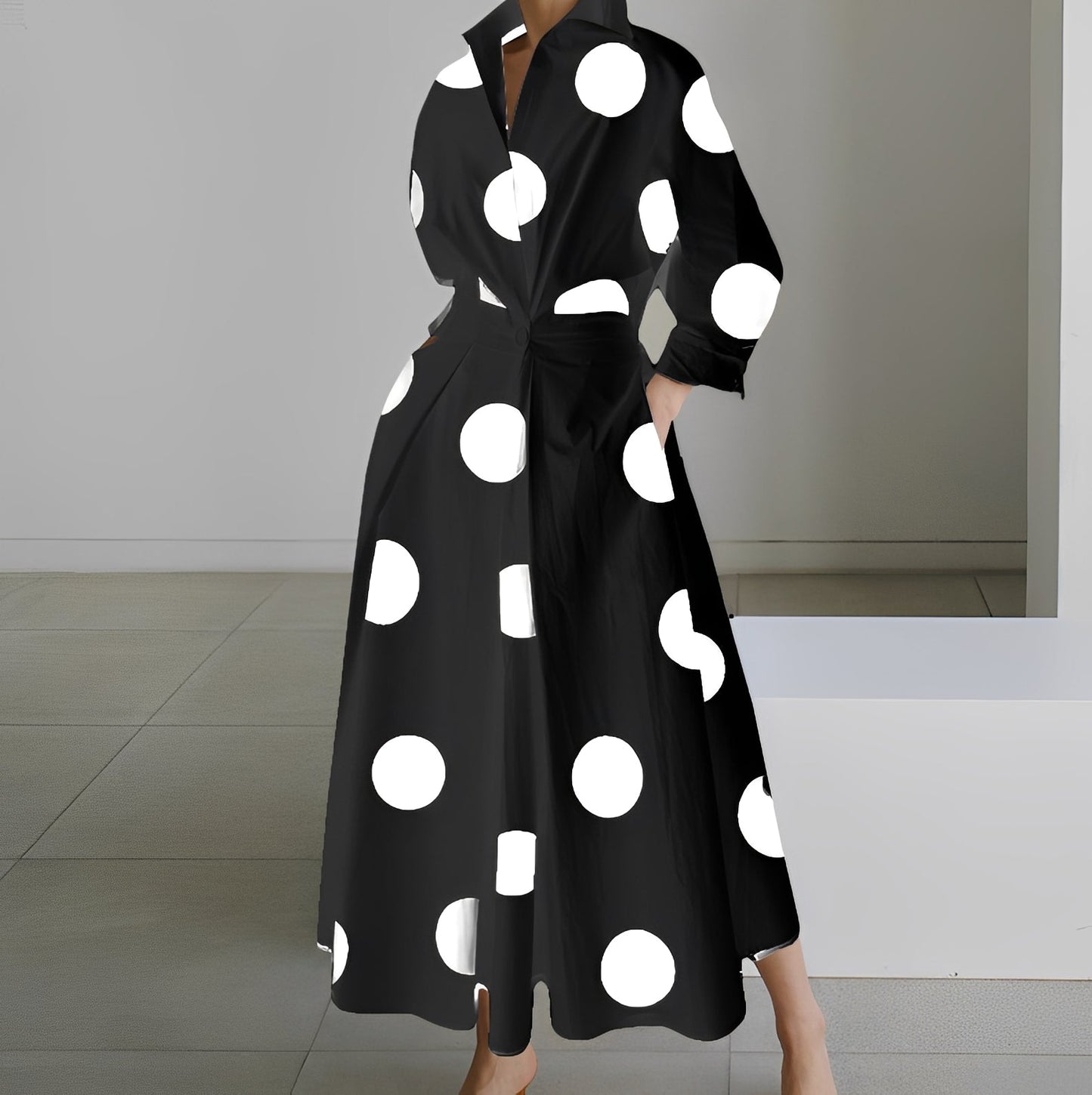 Martha - Elegantes Hemdkleid mit abstraktem Muster für Frauen
