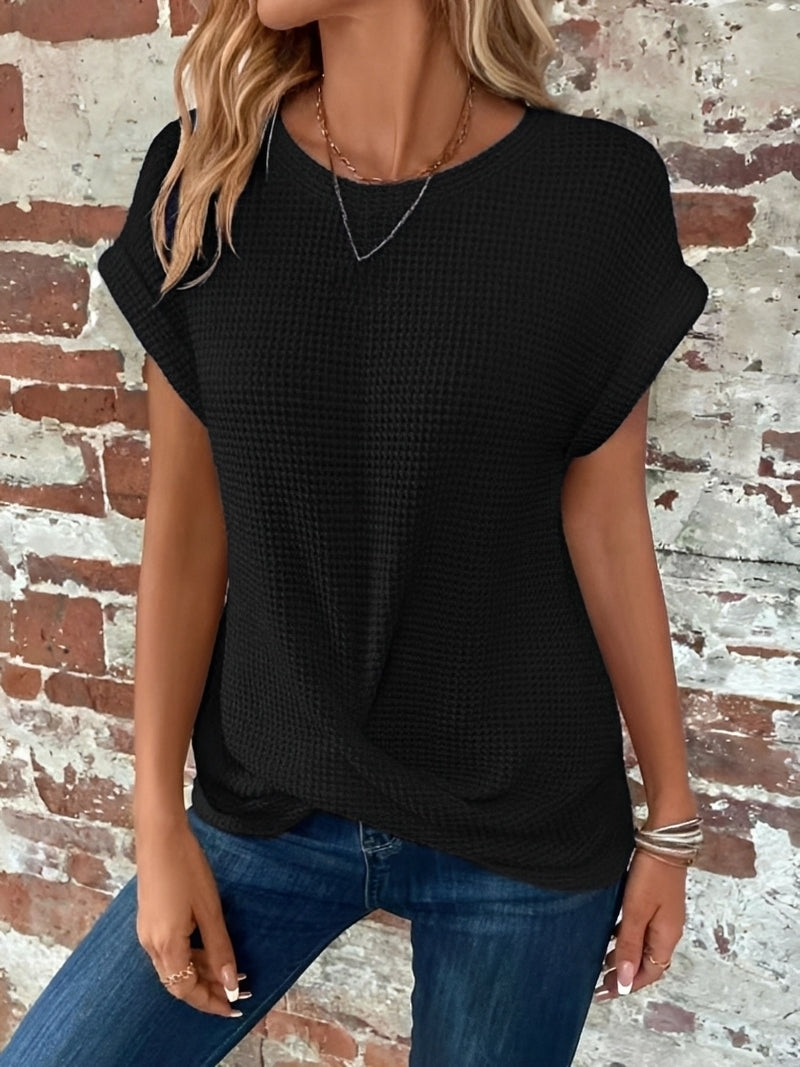 Annie - Elegantes kurzärmeliges Waffelshirt für Frauen