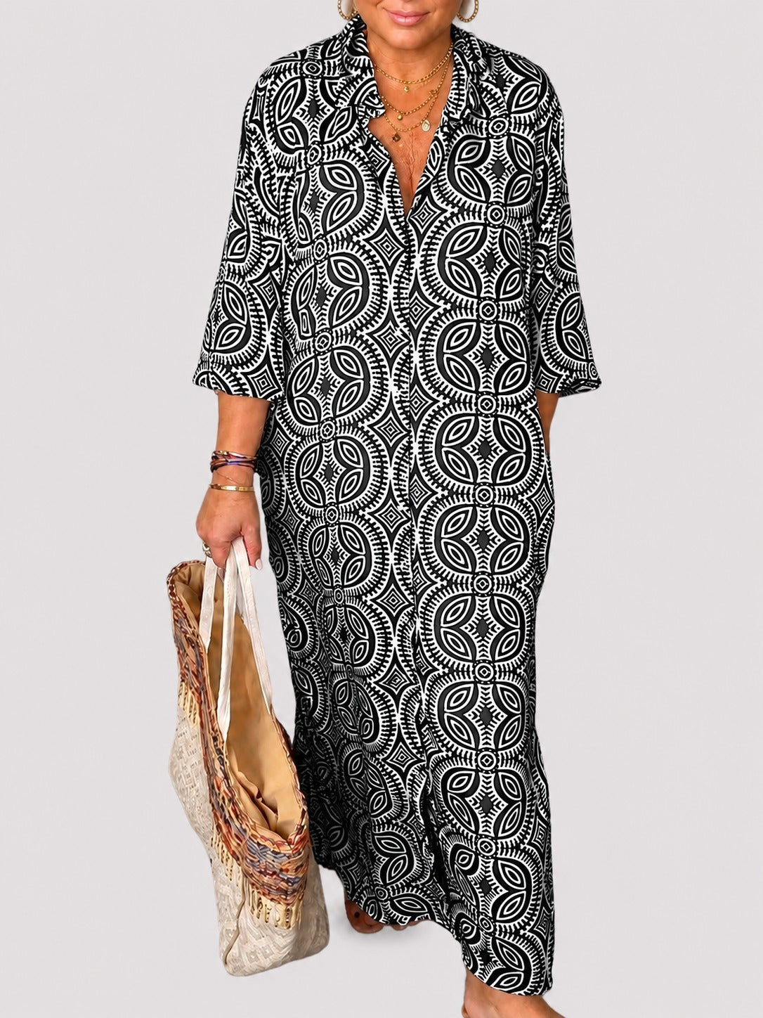 Liliana - Langes Kleid mit klassischem Revers