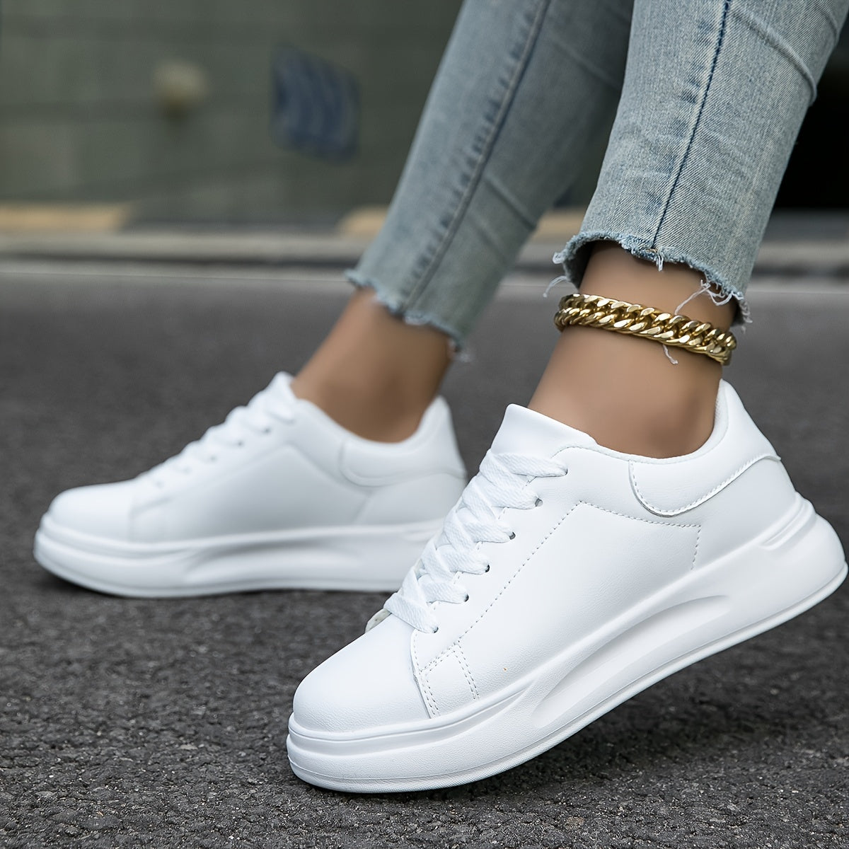 Layla - Weiße Damenschuhe für den Alltag