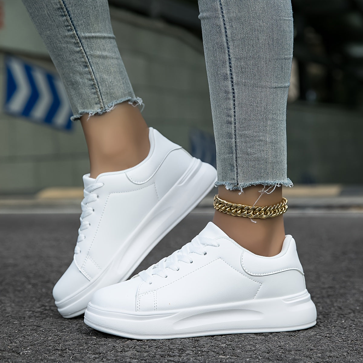 Layla - Weiße Damenschuhe für den Alltag