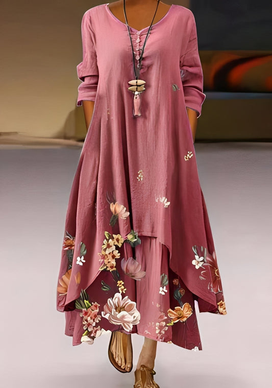 Schön - Elegantes und fließendes Kleid mit Muster für Frauen