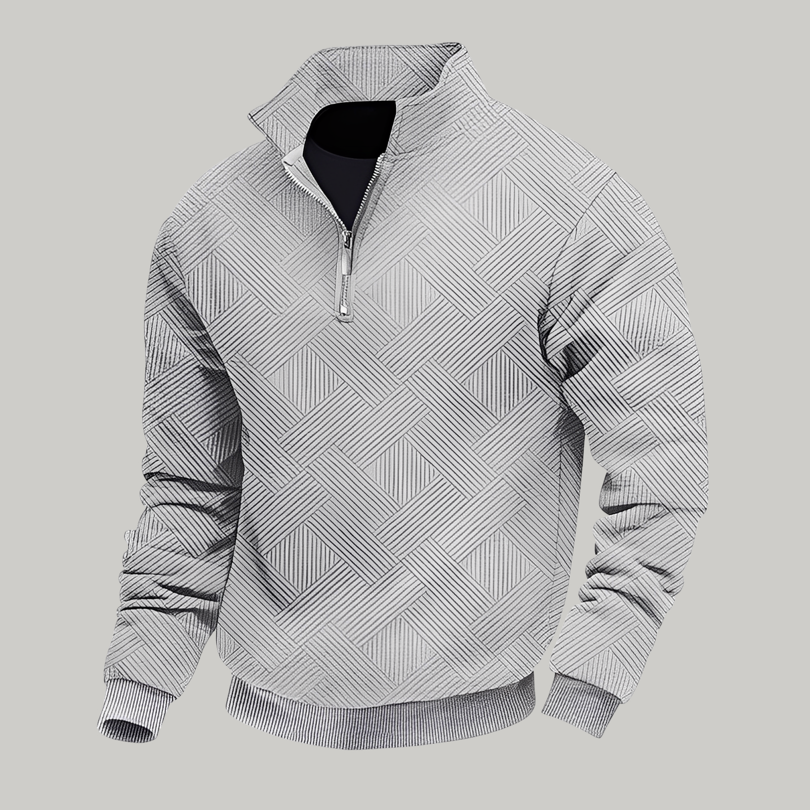 Rodney - Bequemer Herrenpullover mit teilbarem Reißverschluss