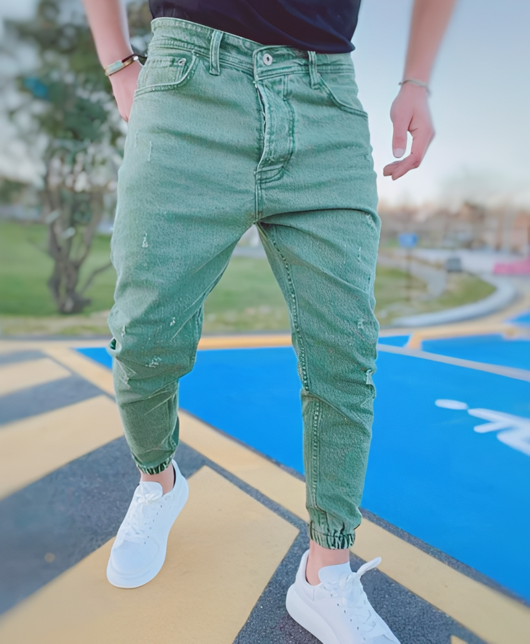 Andre - Schlanke, schicke Jeans mit Rissen für Männer