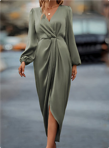 Melanie - Elegantes Midi-Kleid mit Schlitz für Frauen
