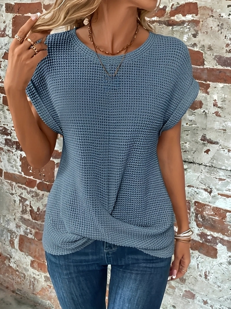 Annie - Elegantes kurzärmeliges Waffelshirt für Frauen