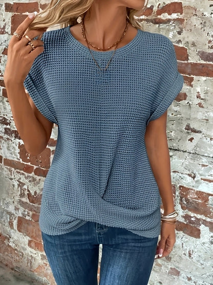 Annie - Elegantes kurzärmeliges Waffelshirt für Frauen