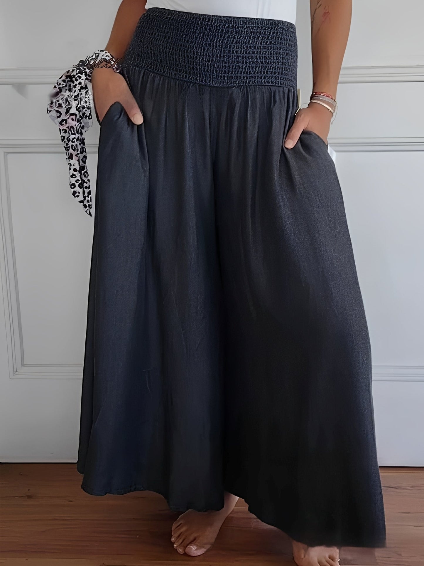 Halle - Lässige Hose mit weiten Beinen und Taschen für Frauen
