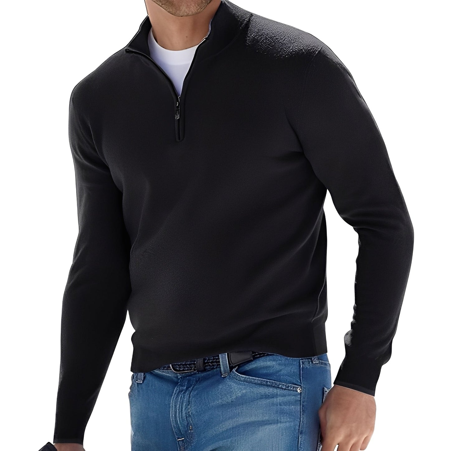 Ralph - Bequemer Herrenpullover mit Reißverschluss