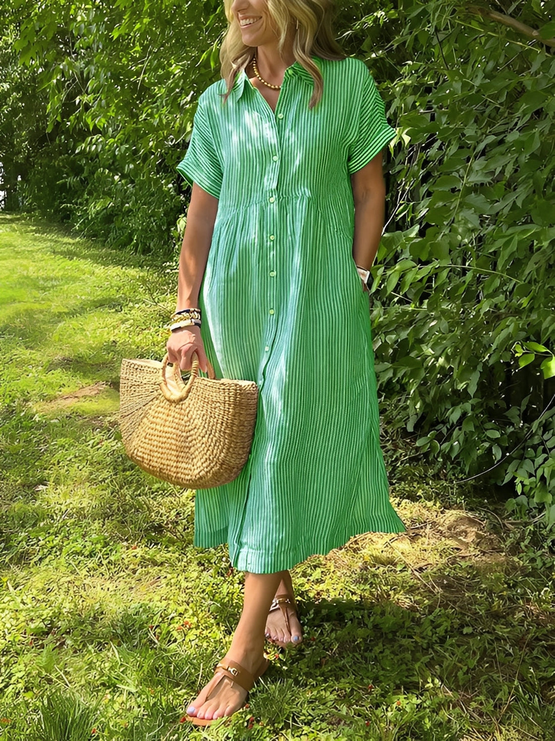 Alana - Gestreiftes, lässiges Hemdkleid für Damen