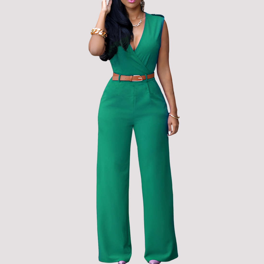 Esther - Eleganter Overall mit Gürtel für Frauen