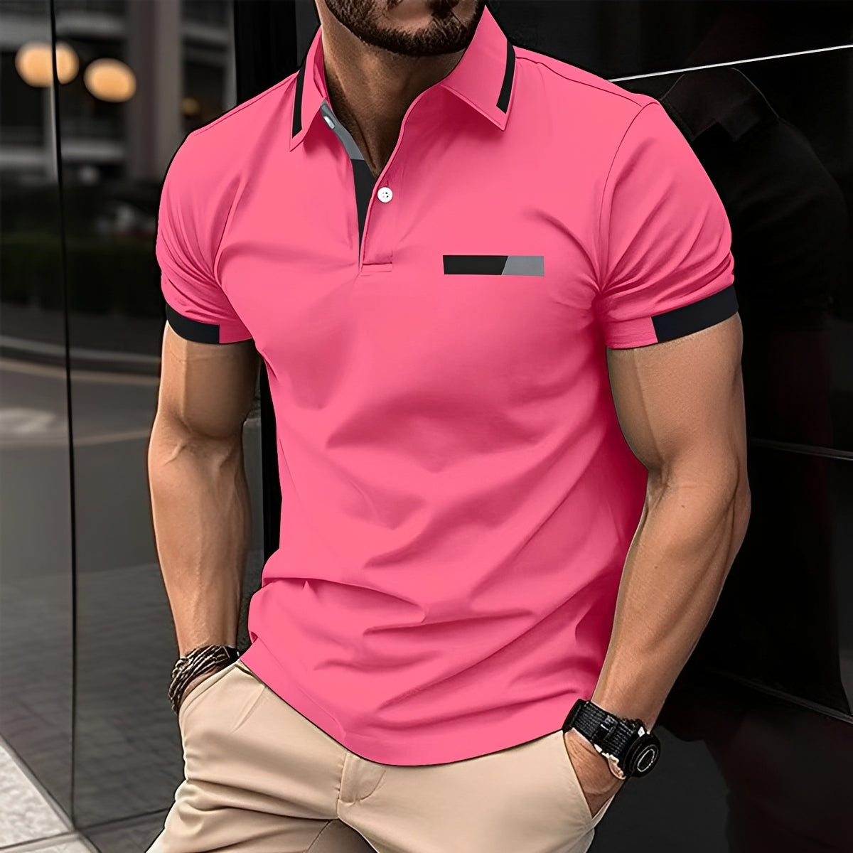 Julian - Polo schick und sportlich mit umgeschlagenem Kragen für Herren
