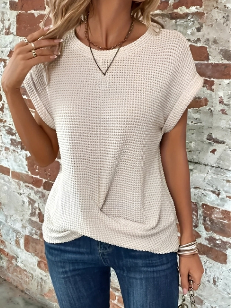 Annie - Elegantes kurzärmeliges Waffelshirt für Frauen
