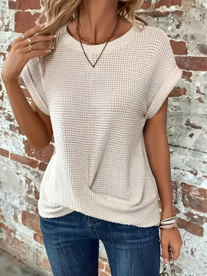 Annie - Elegantes kurzärmeliges Waffelshirt für Frauen