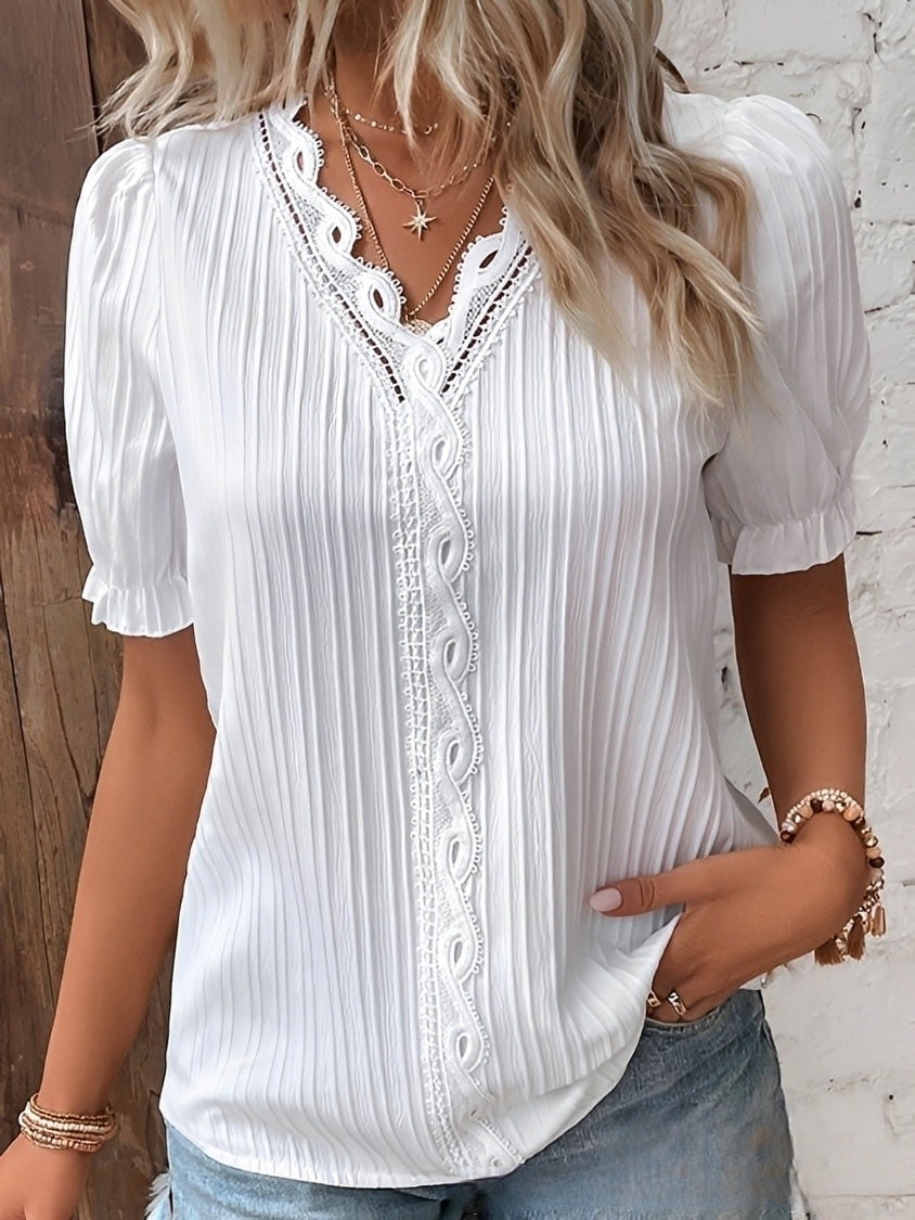Kristina - Bluse elegant mit V-Ausschnitt für Frauen
