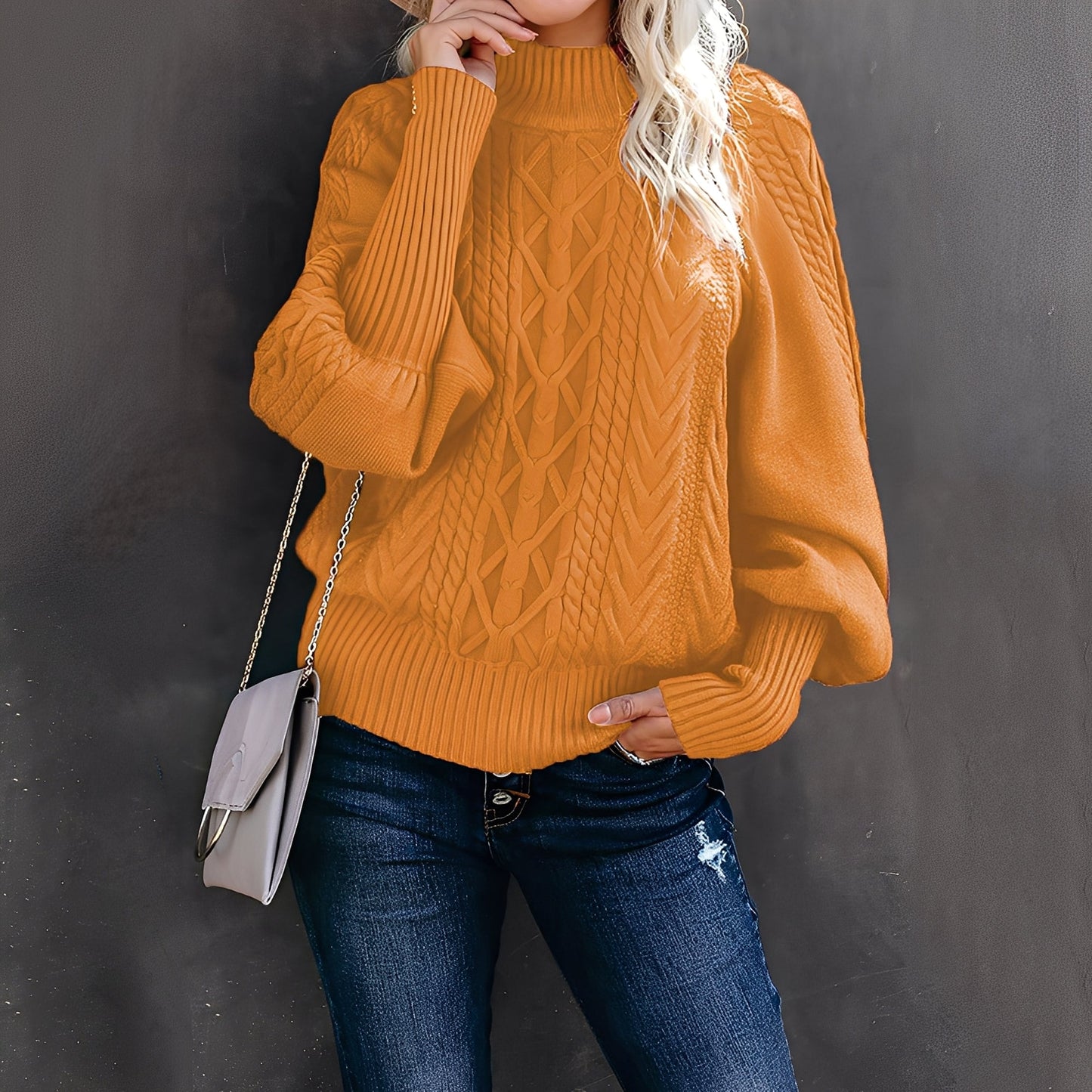 Jemima - Eleganter, lässiger Damen-Rollkragenpullover