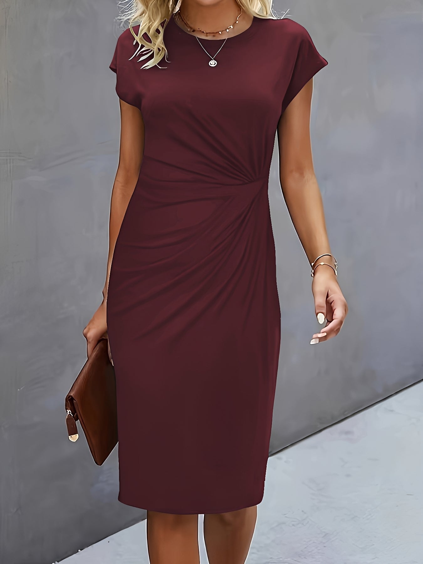 Alesha - Elegantes Midi-Kleid mit Knoten-Design für Frauen
