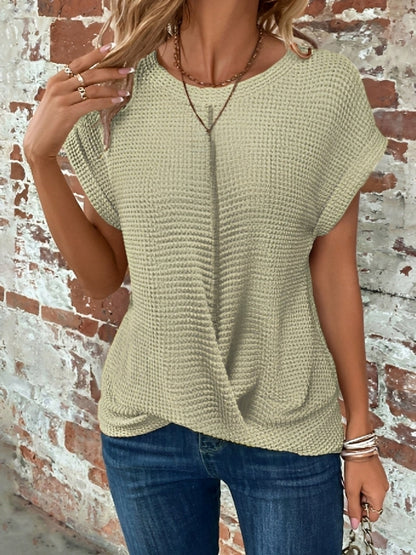 Annie - Elegantes kurzärmeliges Waffelshirt für Frauen
