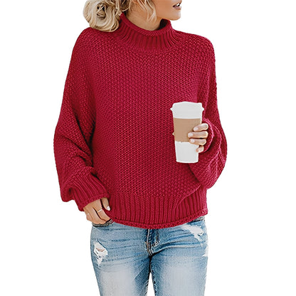 Evalyn - Bequemer Damenpullover mit hohem Kragen