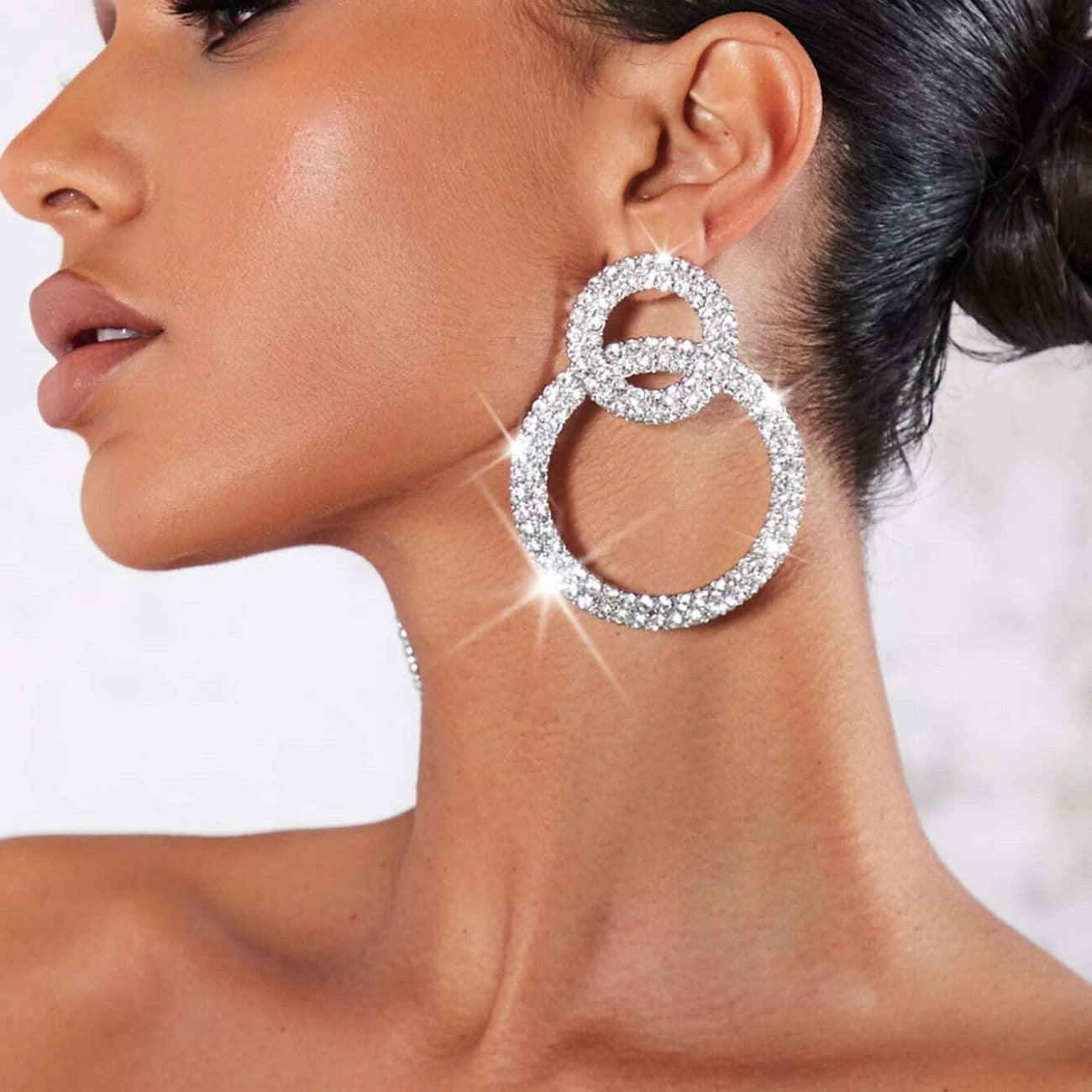 Strass-Hoops - Ohrringe mit Glitzerverzierung
