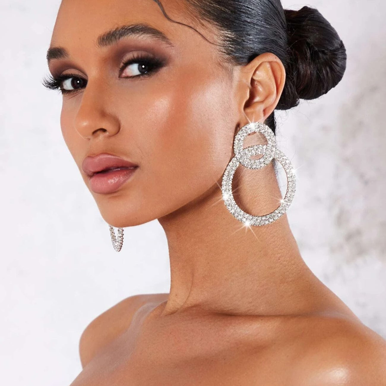 Strass-Hoops - Ohrringe mit Glitzerverzierung