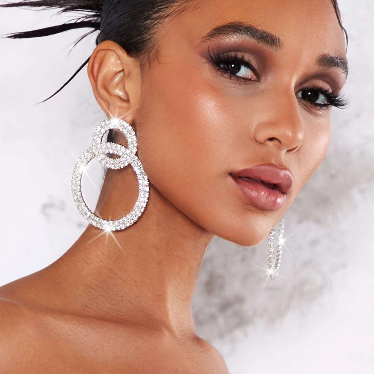 Strass-Hoops - Ohrringe mit Glitzerverzierung