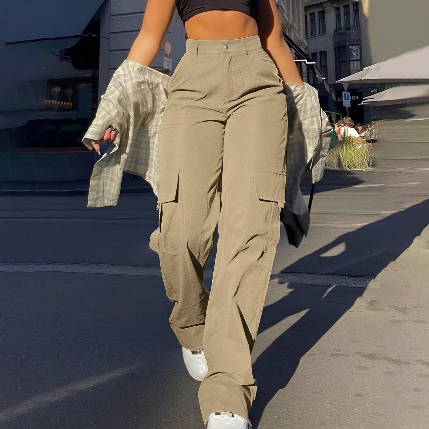 Sophie - Cargo-Hose lässig mit hohem Bund für Frauen