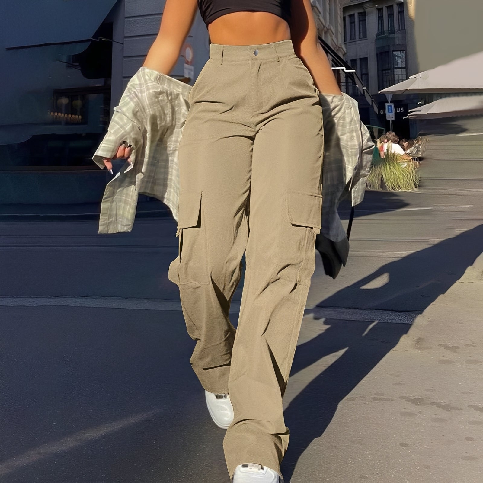 Sophie - Cargo-Hose lässig mit hohem Bund für Frauen