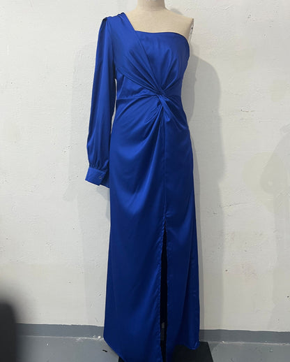 Helena - Elegantes Kleid mit einer Schulter und Schlitz für Frauen