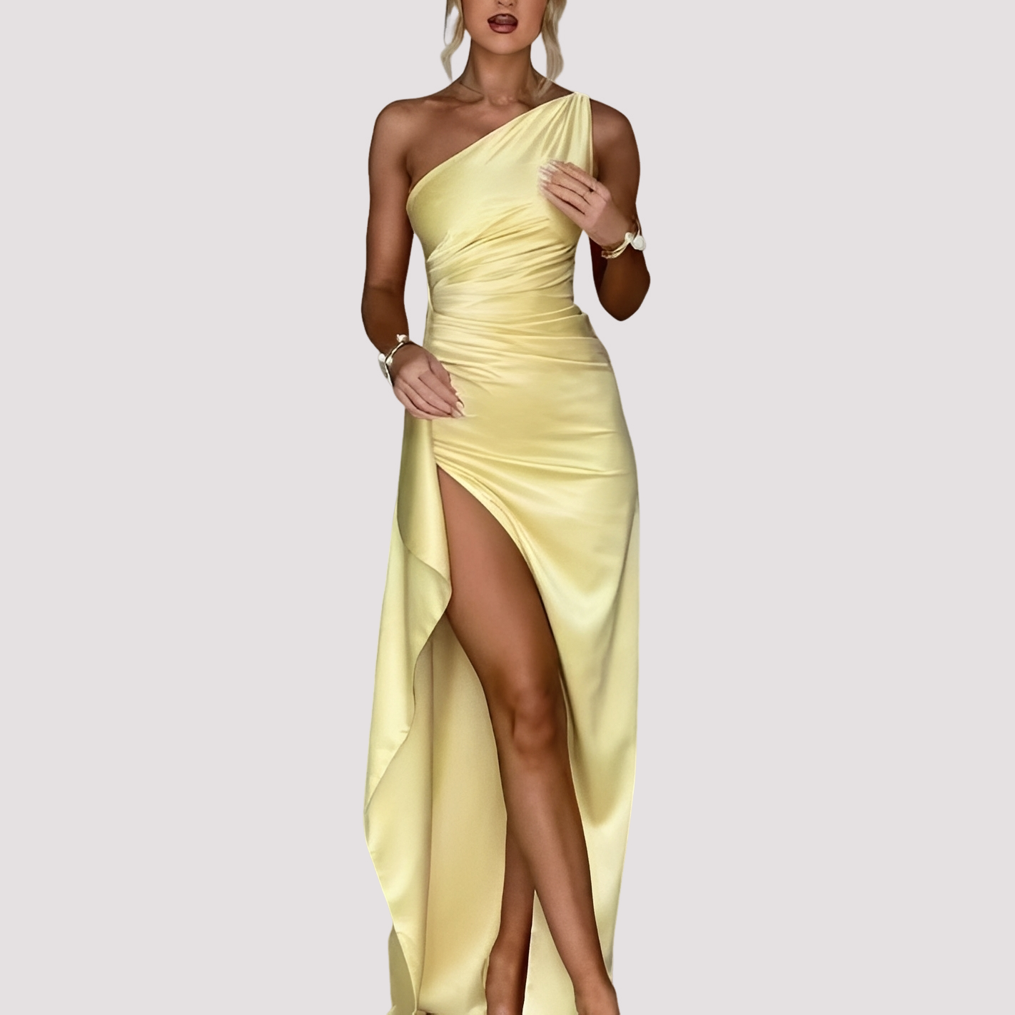 Claudia - Elegantes asymmetrisches Kleid mit Schlitz für Frauen