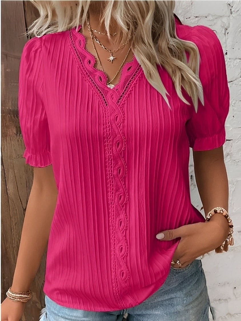 Kristina - Bluse elegant mit V-Ausschnitt für Frauen