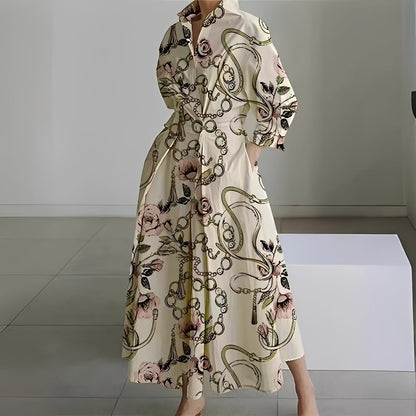 Martha - Elegantes Hemdkleid mit abstraktem Muster für Frauen