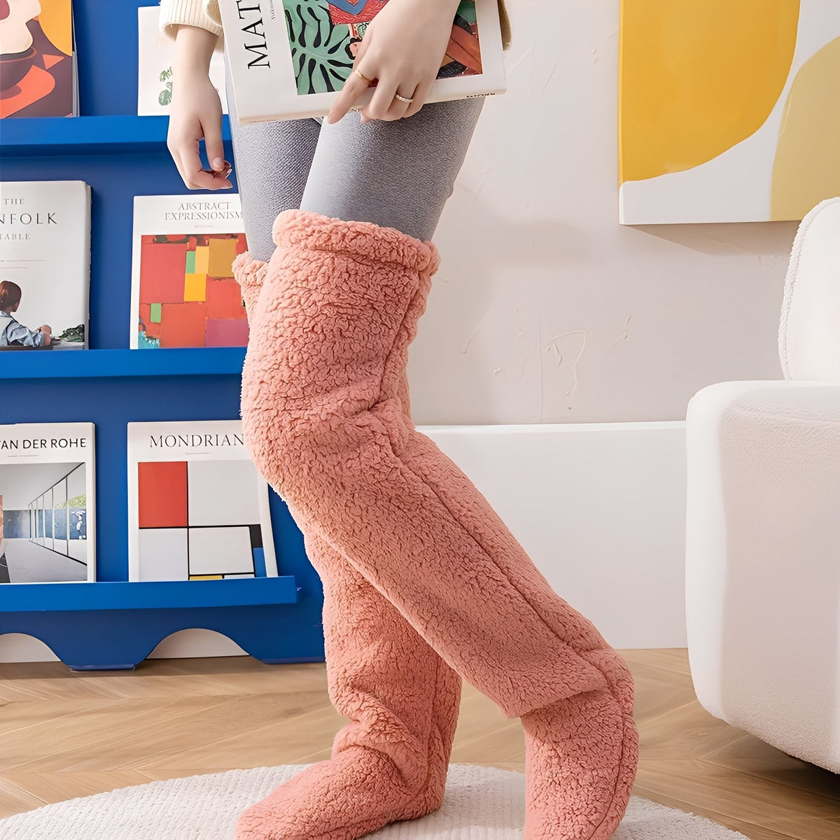 Camellia - Wärmende Damensocken bis zum Knie für den Winter