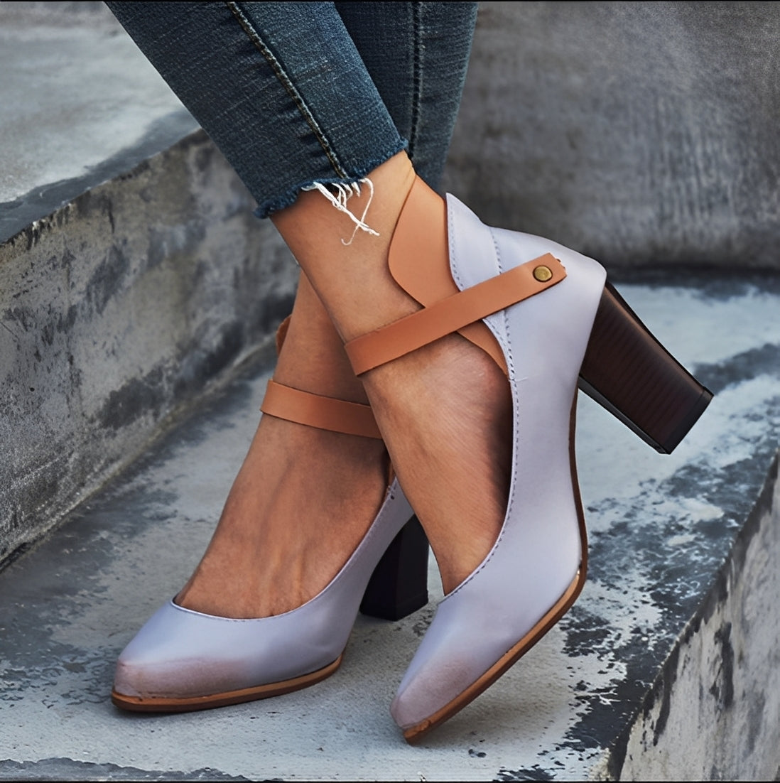 Irene - Elegante Sandalen mit breitem Absatz für Frauen