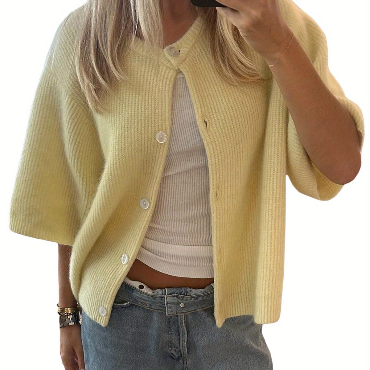 Margie - Lockerer Cardigan mit kurzen Ärmeln für Damen