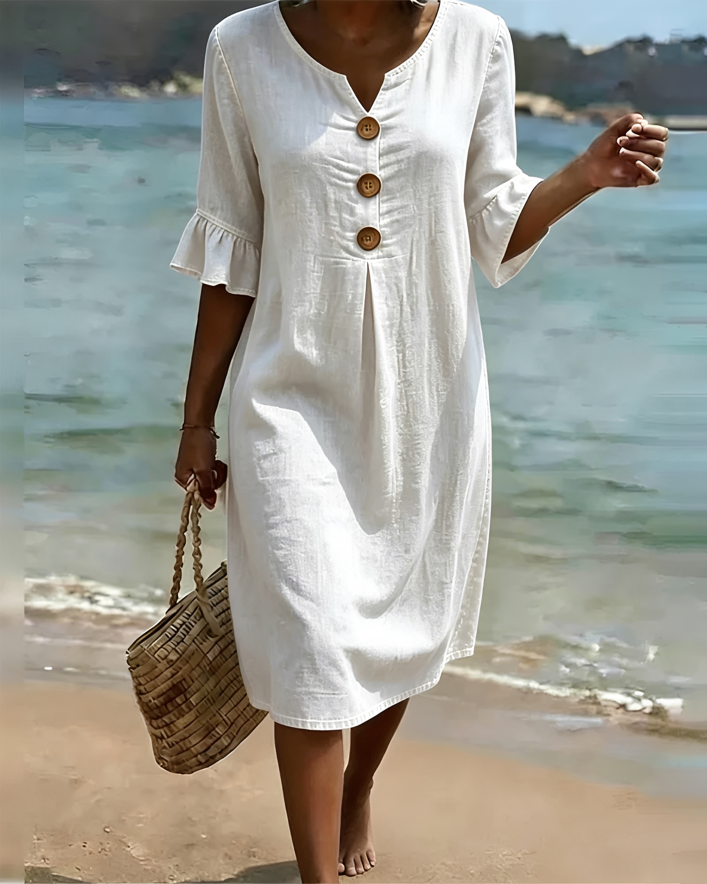Zahara - Elegantes Midikleid mit Knöpfen
