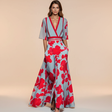 Gianna - Elegantes Maxikleid mit V-Ausschnitt