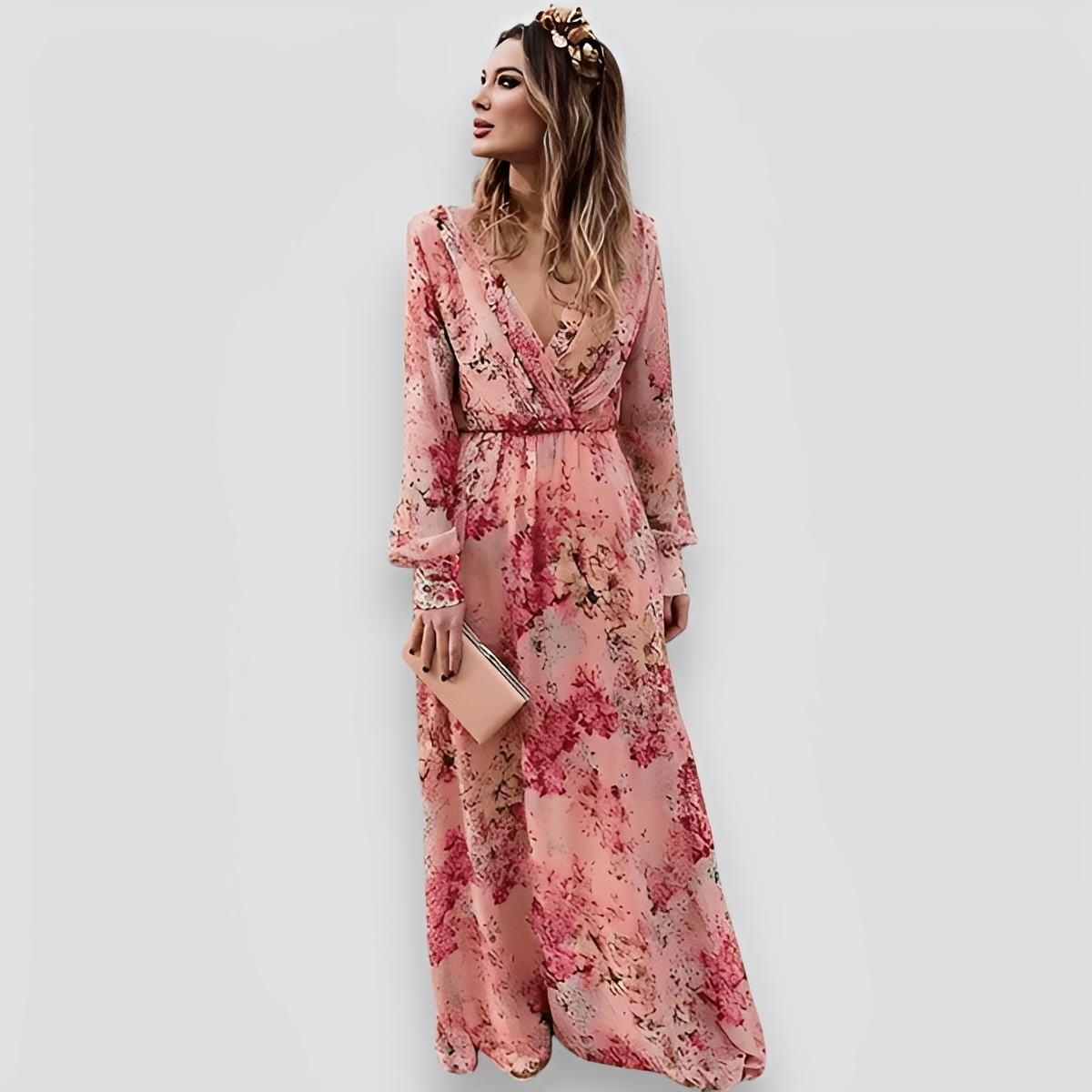 Elanisse - Schickes Maxikleid mit V-Ausschnitt