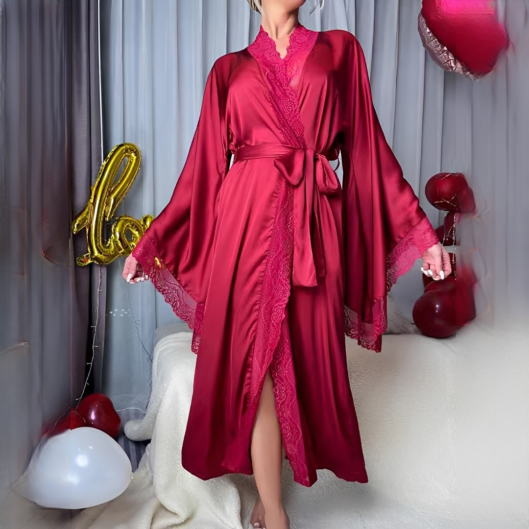 Joannah - Langer Spitzenbademantel für Frauen