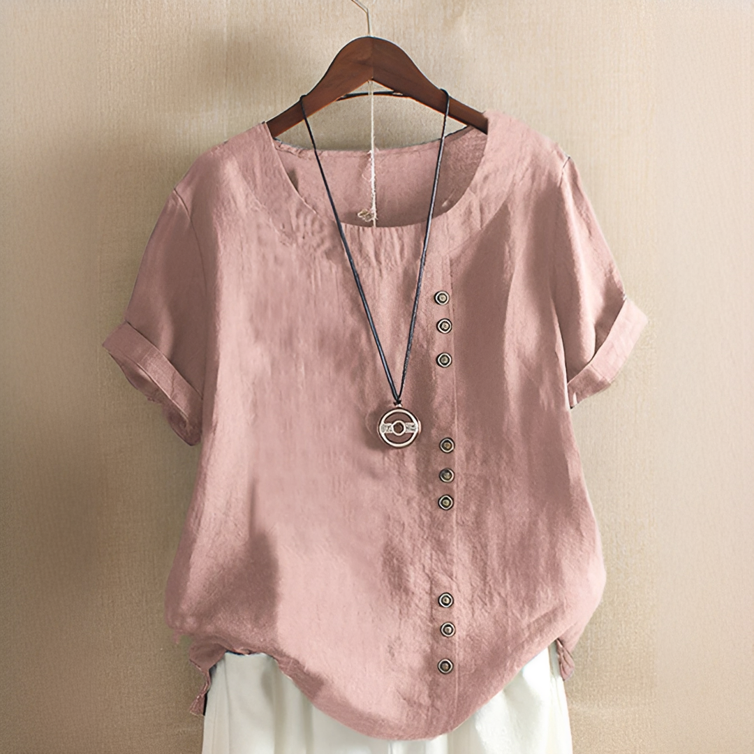 Noelle - Elegante, locker geschnittene Bluse mit Knöpfen