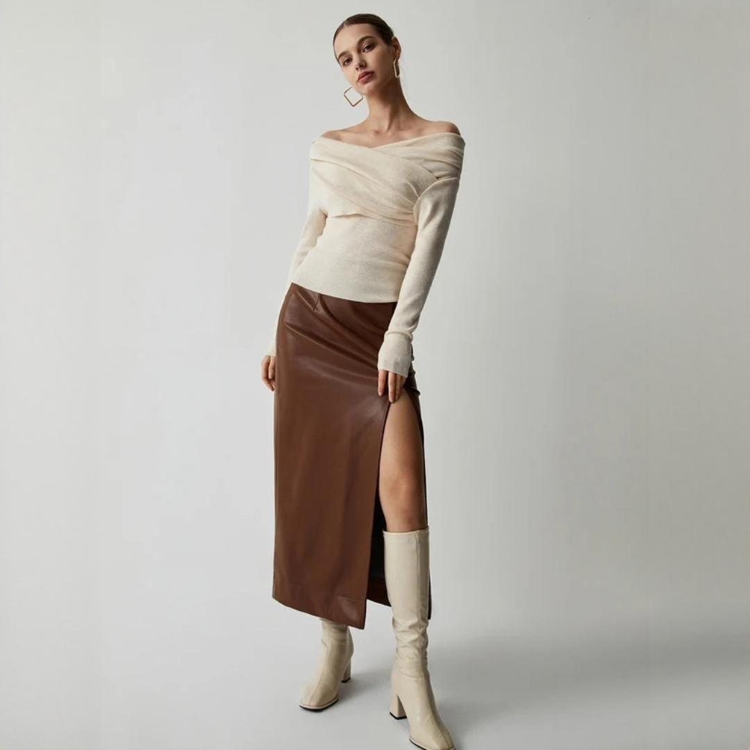 Yasmin - Elegantes schulterfreies Top