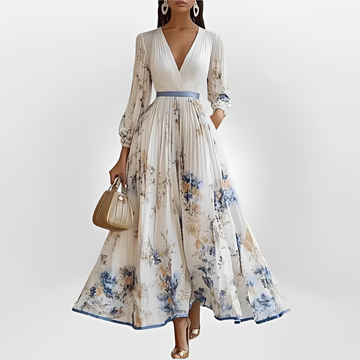 Klarise - Stilvolles Wickel-V-Ausschnitt-Kleid