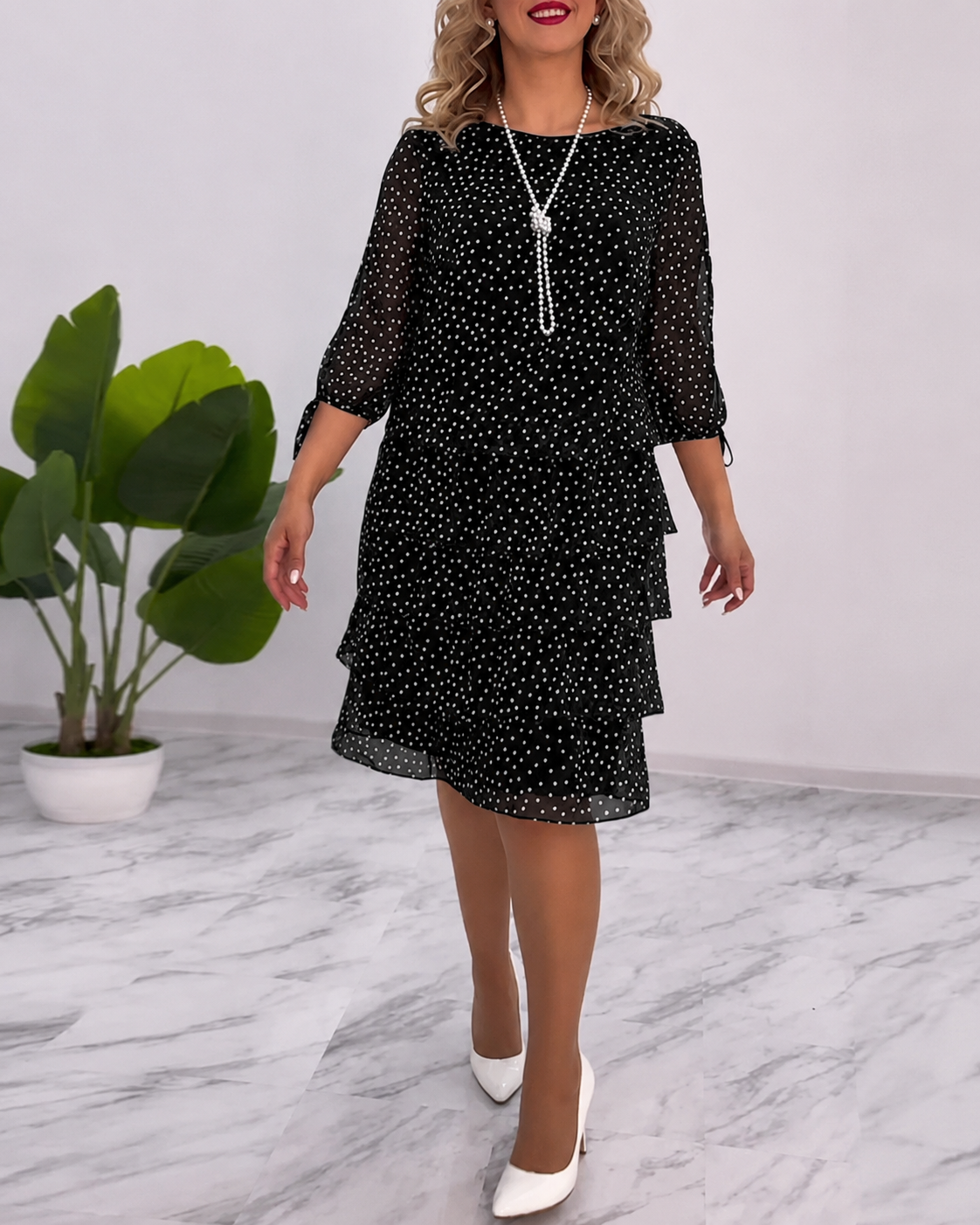 Bezia - Elegantes Midi-Kleid mit Schichten