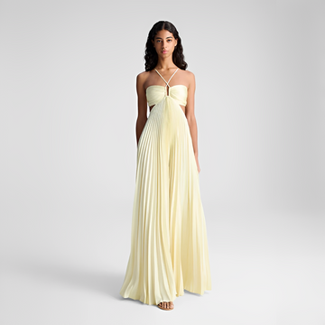 Sienna - Elegantes langes Faltenkleid