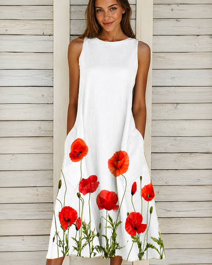 Denique - Vintage-inspiriertes Midikleid mit fließender Silhouette
