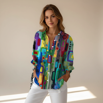 Naeryn - Elegantes Print-Hemd mit Knopfleiste