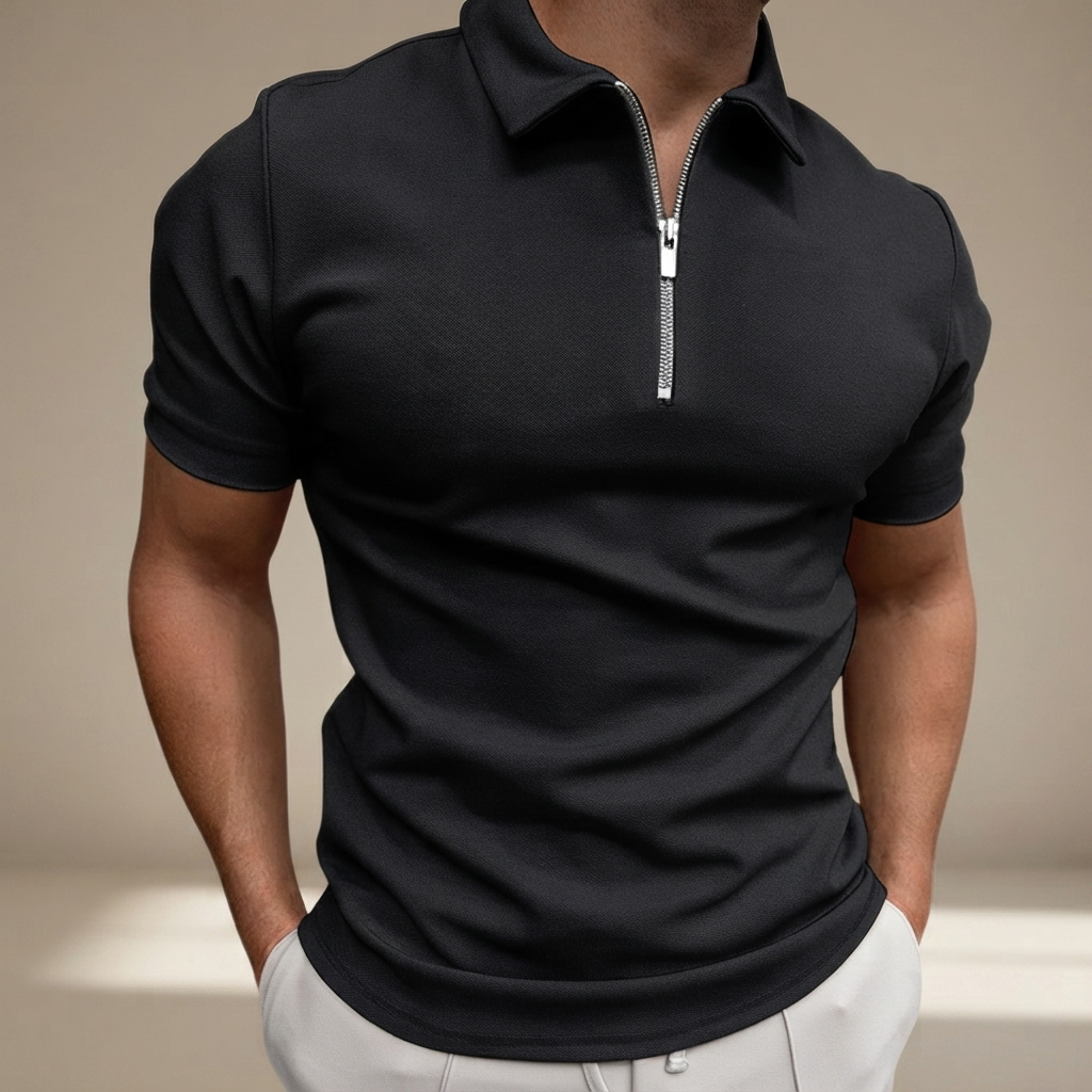 Kesean - Freizeit-Poloshirt mit teilweisem Reißverschluss
