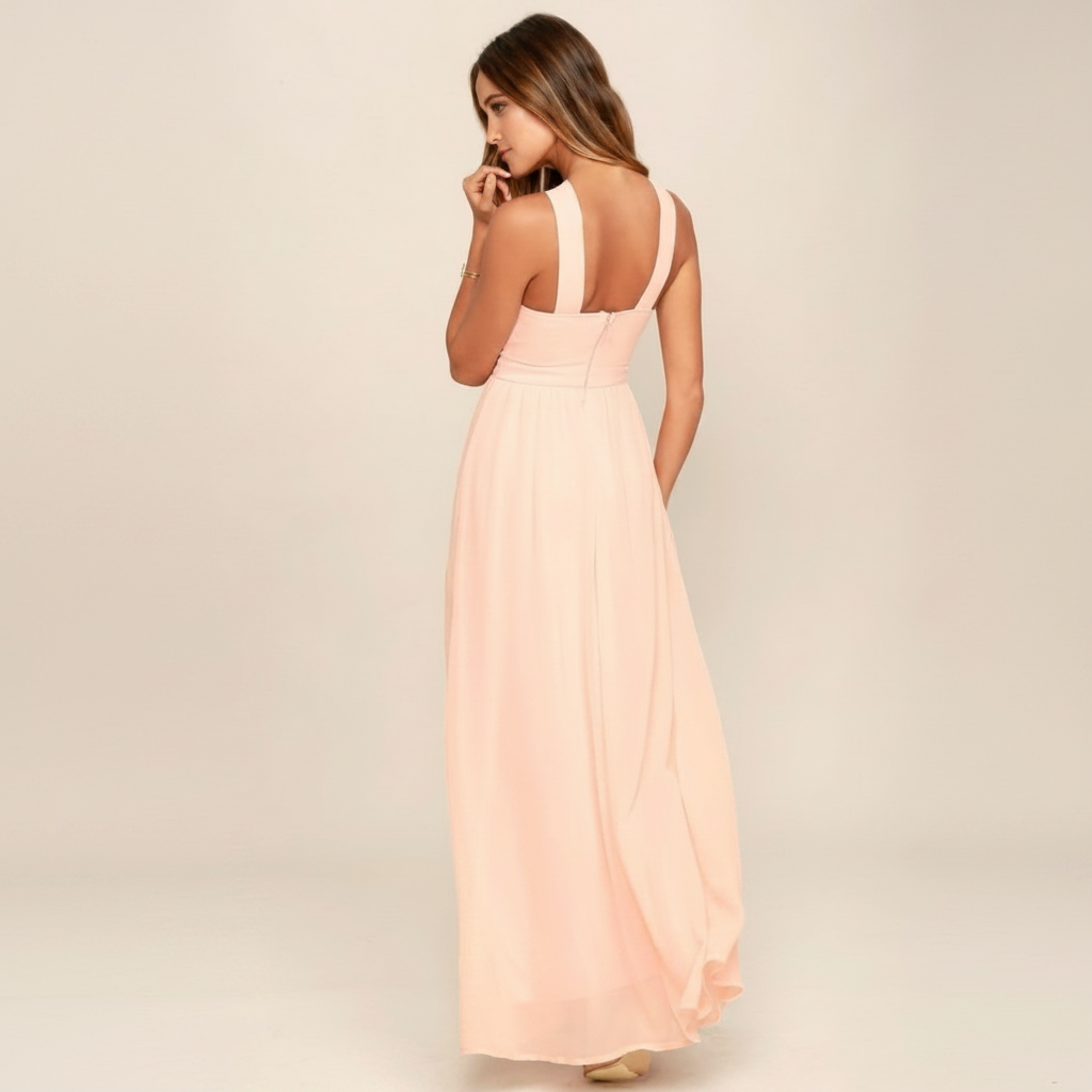 Suzanne - Elegantes Maxikleid mit Kreuzhals